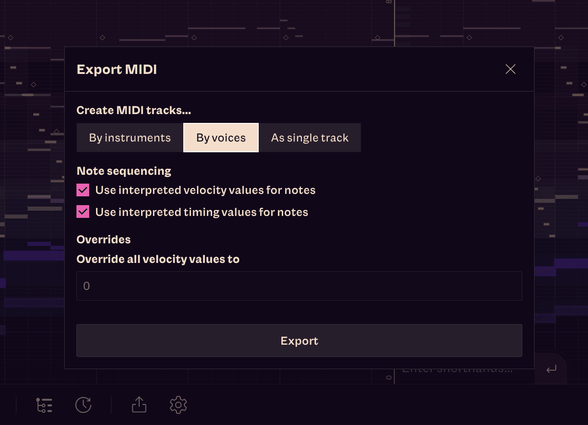 Export as MIDI